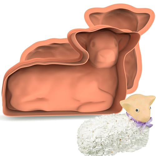 Kamehame Osterlamm Backform Silikon 30.5 cm Ostern Backform Lamm Kuchenform 3D Lammform Silikonform Osterlammform zum backen