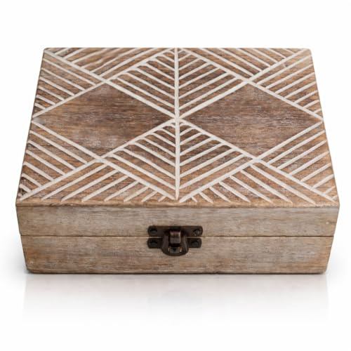 Tolle Geburtstag Geschenkideen Handgemachte dekorative Schmuckschatulle aus Holz Schmuck Organizer Andenken Box Schatztruhe Schmuckhalter Uhrenbox Aufbewahrungsbox Einweihungsgeschenke Frauen