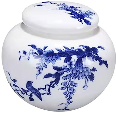OUNONA Keramik als Vorratsdose 260ml im Stil Chinesischen mit Oberfläche Deckel Glatte Teeaufbewahrung und Deko Küchen Wohnzimmer