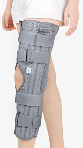 YUNYHAO Inmovilizador De Rodilla, Férula De Rodilla De 3 Piezas, Ortesis Recta De Pierna Completa Para Lesiones De Rodilla Pre Y Postoperatorias O Recuperación Quirúrgica (Color : Gray, Size : S)