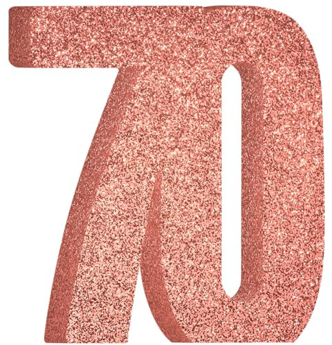 Deko 70. Geburtstag Frauen, Roségold Rosa Glitter 70 Geburtstag Mittelstück Tischdeko Geburtstag, 70 Geburtstag Party Deko Supplies,Geschenke Für Frauen Zum Geburtstag