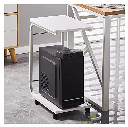 Soporte para Impresora Estante para impresora Soporte para impresora con ruedas rodantes Soporte para CPU de 2 niveles Carro Soporte para impresora PC móvil Mesa de pie para computadora portátil para