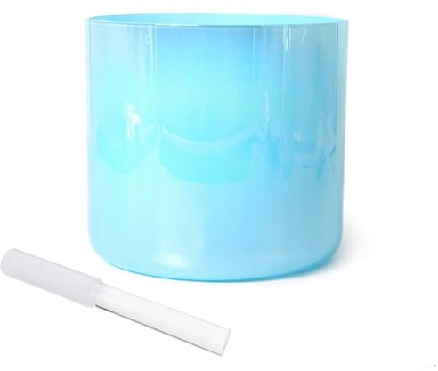 Ciotola di cristallo Blue Alchemy da 6 pollici, ciotola di chakra, ciotola sonora, regalo for yoga, meditazione e guarigione sonora, con percussore acrilico gratuito e O-ring(A Note)