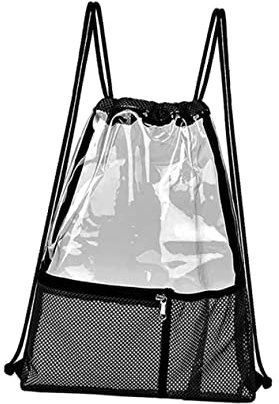 VALICLUD Wasserdichter Transparenter Kordelzug-Rucksack Multifunktional Leichter Sporttasche Für Reisen Strand Gym Portable Drawstring Backpack Praktische Aufbewahrungstasche