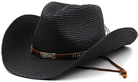 Cowboyhut Unisex Strohhut Westernhut Cowgirlhut Stroh Panamahüte Sommerhut Sonnenhut Piratenhut Strandhut Fischerhut für Damen Herren Erwachsener