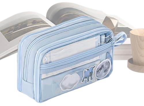Estuche para lápices, estuche de lápices, estuche de lápices portátil de gran capacidad | Estuche de lápices estético, bolsa de bolígrafos, bolsa de almacenamiento de papelería para lápices