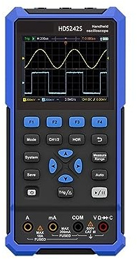 POOIQX Multímetro de osciloscopio Digital 3 en 1 generador de Forma de Onda 100MHz 500MSa/s 20000 recuentos,Análisis Profesional(HDS2102)