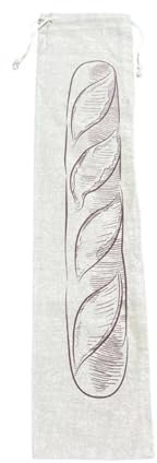 Sacs à Pain Sac à pain en lin à cordon de serrage, pratique, for un rangement facile, tissu respirant adapté au pain, 4 pièces(Linen 15x66cm)