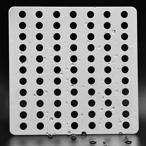 GUTIXI Filtro quadrato per scarico doccia, filtro per capelli, protezione per scarico, protezione per scarico, copertura a spirale, 1 pezzo (13 x 13 cm)