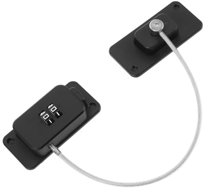 POPETPOP Verrou de Réfrigérateur à Code Chiffres Noir Serrure de Sécurité Sans Perçage pour Garçon Fille Protection Placards Tiroirs Congélateurs Cadenas Frigo