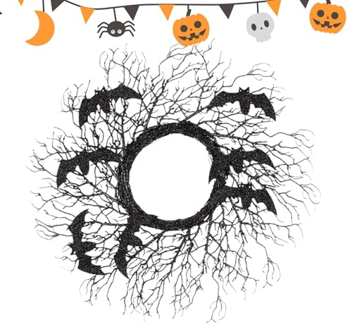Generico Schwarze Halloween-Girlande für Eingangstür, Halloween Blackes Black Great | Fenster in der Mitte der Innenparty Geeignet für Wohnzimmer Wand Wohnzimmer Innendekoration