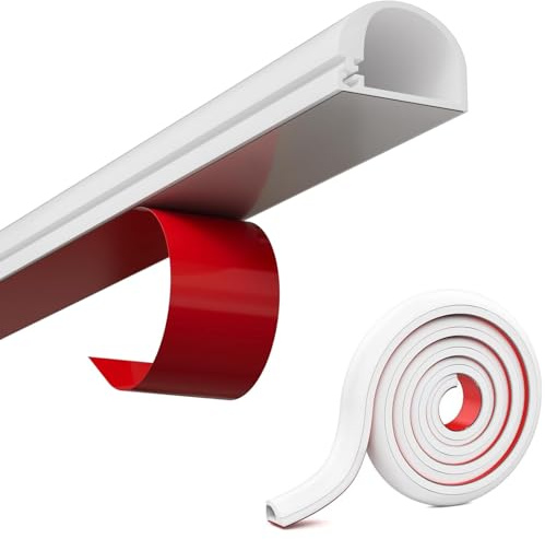 Gaine de câble blanche, 1 m auto-adhésive, goujons en PVC souple ouverture latérale pour câbles électriques, goulottes de câbles blanches, cache-câbles flexibles pour câbles, garniture de câble pour