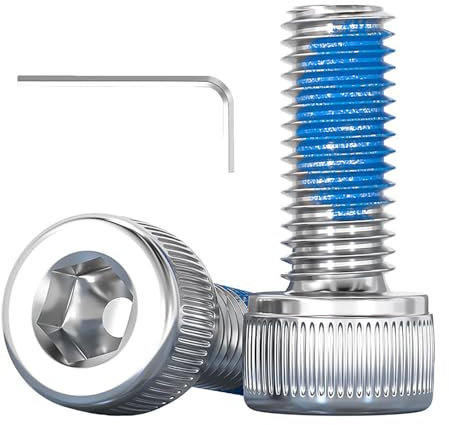 Dayalo 100 Stück M3x12 Zylinderschrauben mit Innensechskant, Edelstahl A2 V2A Zylinderkopfschrauben mit Schlüssel, Gewindeschrauben M3 mit Klebstoff, Metallschrauben für Möbel, Maschinen, DIY