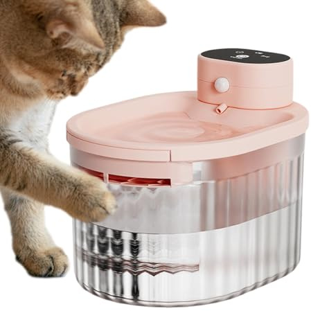 objbhuely Cat Drinking Fountain - 3L Rechargeable Quiet Automatic,Kitten Water Fountain Dog Waterer,for Dog Puppy Small Animal Feeding Indoor Home Apartment Dorm Travel RV