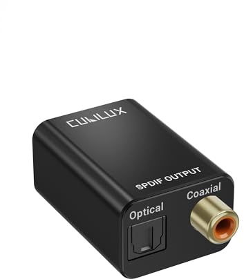 Cubilux USB auf Toslink und Koax SPDIF Adapter mit optischem und koaxialem Digitalausgang, Stereo und 5.1 Passthrough, PCM bis 192 kHz / 24 Bit, für PC, Laptop, AV Receiver, Heimkino