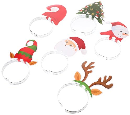 Toyvian 6pezzi Fascette per Capelli Natalizi Fermaglio Forma di Cartone Animato Adorabili Fascette per Capelli per Feste di Natale