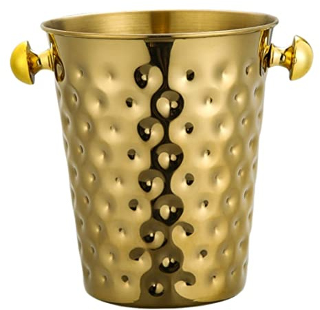 DANNMPX Ice Bucket Stainless Steel Ice Bucket For Bars Chilled Drinks Champagne Cooler For Parties(Gold)