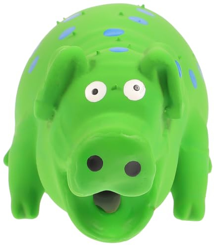 SOLUSTRE Latex Kauspielzeug Schwein mit Quietscher für Hunde Langlebiges Backenzahn zur Zahnpflege Interaktives Haustierspielzeug für Kleine und Mittlere Rassen