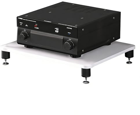 SZKTHD HiFi-Rack AV-Regal 1- Bis 4-stufige HiFi-Racks Und -Ständer AV-Medienständer Mit Lautsprecherspikes Medienturm(Weiß,60 * 48 * 10cm(1Tier))