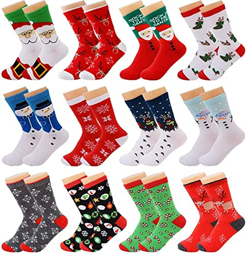 Fascigirl 12 pares calcetín de Navidad invierno algodón felpa cálidos regalo para adultos