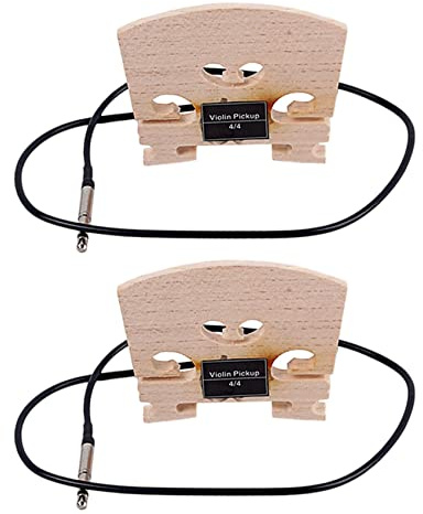 Niniang 2 Pezzi Serie Ponte di Violino con Microfono Piezo Montato Interno per Violino elettrico 4/4 Piena Grandezza