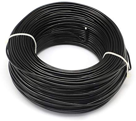 PandaHall Aluminiumdraht für DIY Manuelle Kunst Schmuckherstellung, Schwarz, 6 Gauge(4mm)-53ft