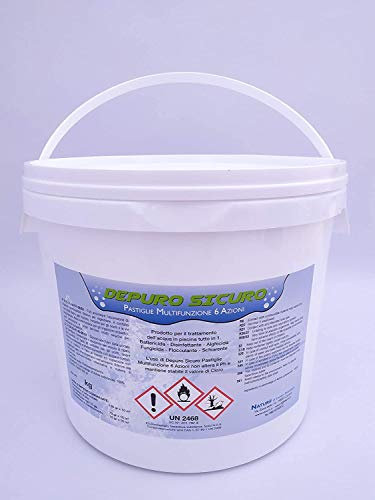 Naturii Cloro Multifunzione, Pastiglie 200 g Cloro Polifunzione Dicloro, Alghicida, Flocculante per Acqua Piscina kg 10 (3)