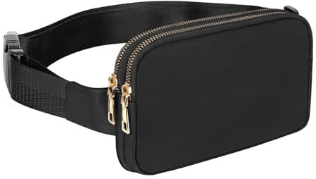Geestock Bauchtasche Damen Gürteltasche Herren, Sport Mode Hüfttaschen Verstellbare Träger Brustbeutel, zum Wandern Laufen Einkaufen Radfahren 01 Schwarz