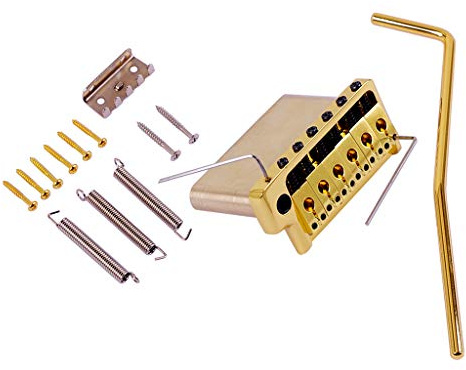 Alnicov Tremolo System Brass Bridge Sadlar för 6 Strings ST Elgitarr Guld
