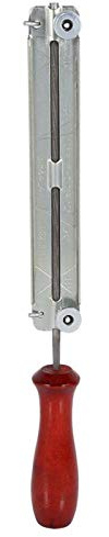 EVTSCAN affûteuse de tronçonneuse affûtage de tronçonneuse kit de Limes de scie à chaîne avec Manche en Bois Dur Outil de jauge de Profondeur de tronçonneuse 4/4.8/5.5mm(4.8mm)