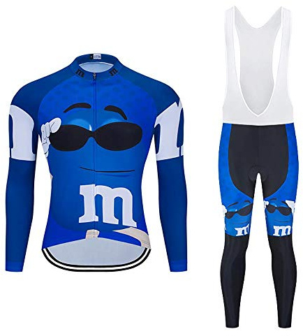 Maglia da ciclismo + pantaloni da uomo a manica lunga da ciclismo imbottitura, equipaggiamento per bicicletta e mountain bike, traspirante confortevole