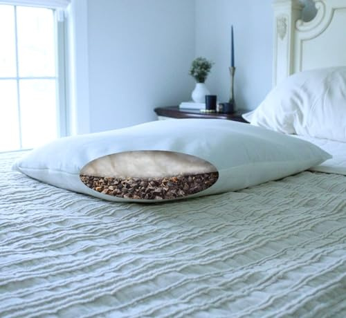 Turmerry Buckwheat and Wool Filled Hybrid Pillow (Travel 12X16)