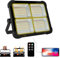 100W Rechargeable Work Light, 10000LM Super Bright Portable Floodlight with 16500mAh Battery Led The Remote Control USB & Solar Emergency for Camping, Car Repairing, Hiking Fishing