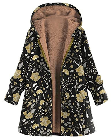 NNGOTD Damen Mantel Winter Mantel kariert Damen Umstandsjacke Jacke Herbst Damen Brautjacke Nachthemd Damen Langarm Hoodie Jacke Damen fahrradmantel
