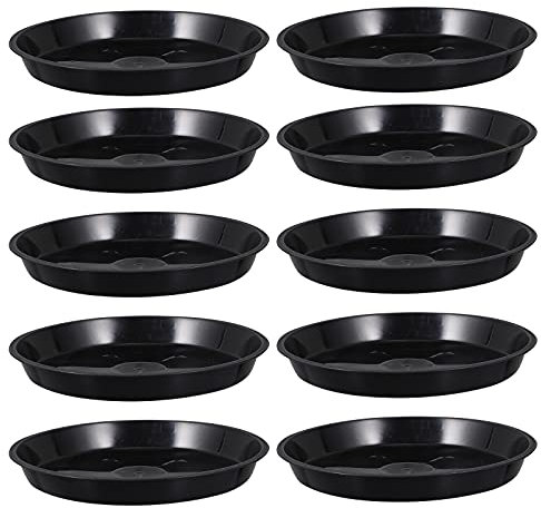 Wensmy 10Pcs Plant Saucer 25CM Round Plastic Plant Trays Plant Saucer Drip Trays Flower Pot Drip Trays Garden Plants Saucers for Indoor Outdoor (25CM)