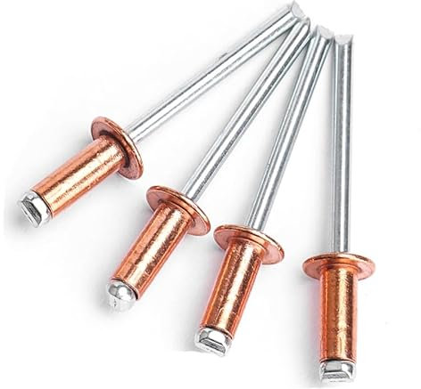 M2,4 M3,2 M4 M4,8 Kupfer-Blindnieten T2-Kopf-Kupfer-Zugnägel Offener Typ Rundkopf-Kupfer-Zugkappennägel GB12618.520-M3,2,16 mm (10 Stück)