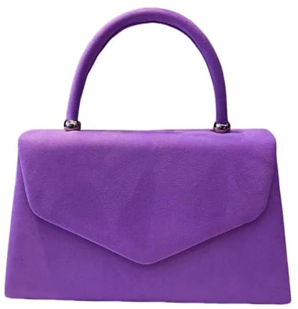 LeahWard Women's Faux Suede Clutch Bag Party Wedding Top Handle Handbag Purse Gift