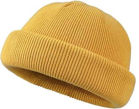 CLAPE Unisex Gestrickt Dockermütze Elastisch Fischermütze Streetstyle Trawler Beanie Mütze Warme Strickmützen Kurz Frühling Herbst Winter