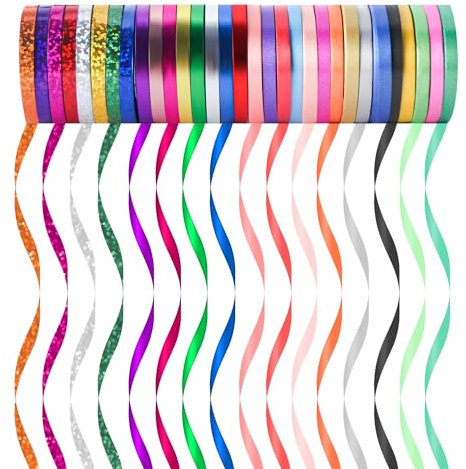 Friedwohl 31 Rollen Ringelband Geschenkband Set, 5MM x 10M Geschenkbänder für Geburtstag Luftballons Hochzeit Geschenkverpackung Florist Luftballon Schleifen und Saisonale Deko (Gemischte Farben)