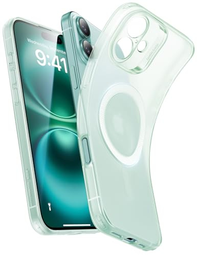 ESR für iPhone 16 Hülle, Kompatibel mit MagSafe, Kameraschutz Stoßfeste Dünne Handyhülle für iPhone 16 Case, Widersteht Vergilbung und Kratzern, Magnetische Silikon Schutzhülle, Zero Serie, Grün