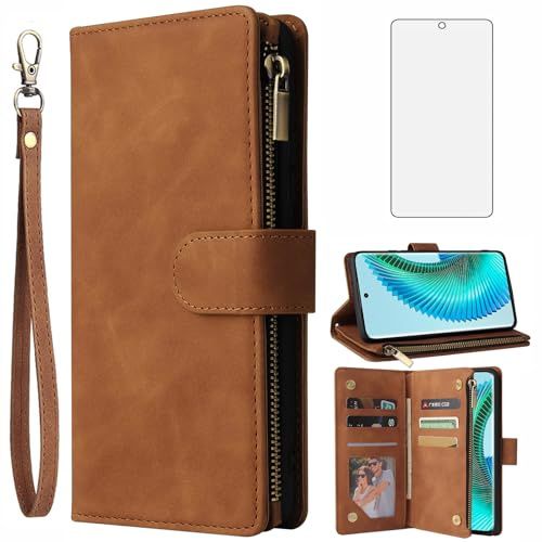 Asuwish Funda tipo cartera compatible con Huawei Honor Magic 6 Lite 5G/X9b, protector de pantalla de vidrio templado y funda de piel con tapa, tarjetero, accesorios celulares, fundas de TPU para