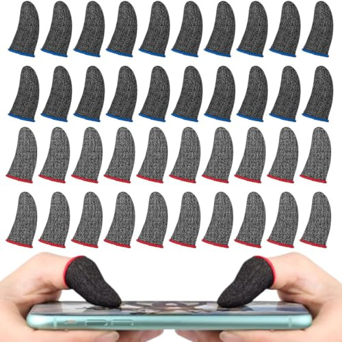 SIOPPKIK 40 Pièces PUBG Mobile Game Finger Sleeve, Gaming Finger Sleeves, Téléphone Portable Pouce Trigger Touchscreen, Gants Ultra sensibles