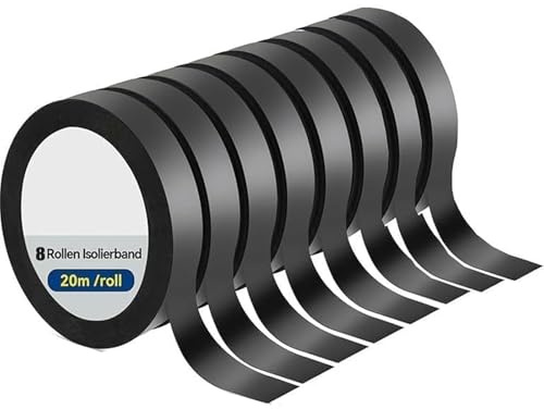 8 Stück Selbstverschweißendes Lsolierband 20m x 16mm x 0.8mm Klebeband Selbst Verschweißend Wasserdichtes Lsolierband Klebeband,Isolierband Vulkanisierband für Schlauch Notfallreparatur Kabelisolierun
