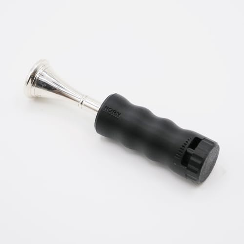 French Horn Mouthpiece Buzzing Practice Tool – Anywhere Practice & Warm-up – One-Touch Adjustable Resistance - BRASS BUZZ TRAINER (Black)
