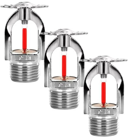 Sprinkler en incendie, 3pcs Fire Sprinkler Head Pendant Type 68 ℃ / 155 ℉ Spray à eau dans la tête pour les bâtiments résidentiels à domicile