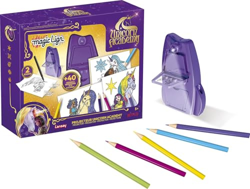 Lansay - Magic Lign Projecteur Unicorn Academy - Kit de Dessin - Dès 5 Ans | Apprentissage du Tracé - Films Transparents, Feuilles et Crayons Fournis - Utilisation en Autonomie - Univers Netflix