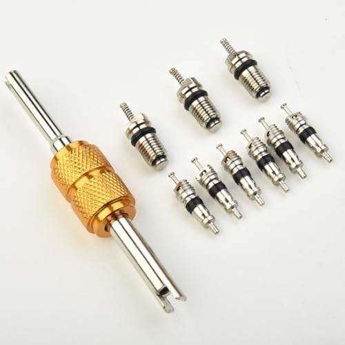 Completo para el kit de núcleo de válvula de CA 9 piezas con herramienta de extracción para sistemas de aire acondicionado de coche