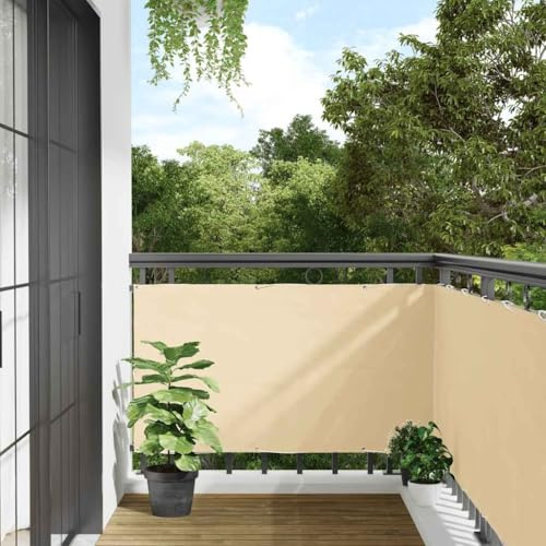 INLIFE Balkon-Sichtschutz Creme 1000x120 cm PVC,Heimwerkerbedarf,Hauseinzäunung,Zaunfelder,Creme,6.45 KG,4005506