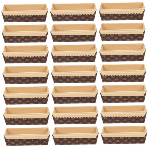 Moule Papier Cake 25pcs Café, Plateau à Pain pour Pâtisserie Maison | Moules à Pâtisserie Jetables en Papier, Poêle Rectangulaire, Décoratifs et Pratiques