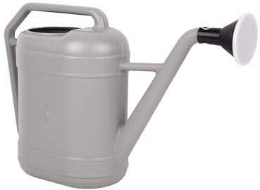 Cofan Regadera Gris de 6 litros con Cabezal Desmontable, HDPE Resistente, Asa de Transporte, Regadera para Interior y Exterior